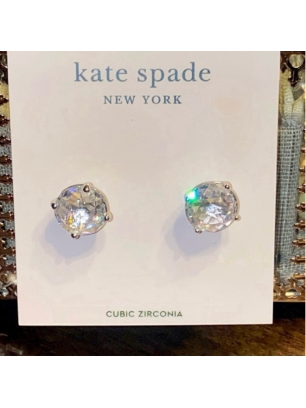Kate Spade New York Cubic Zirconia Silver Stud “Rise and Shine” Earrings NWT - Picture 8 of 8